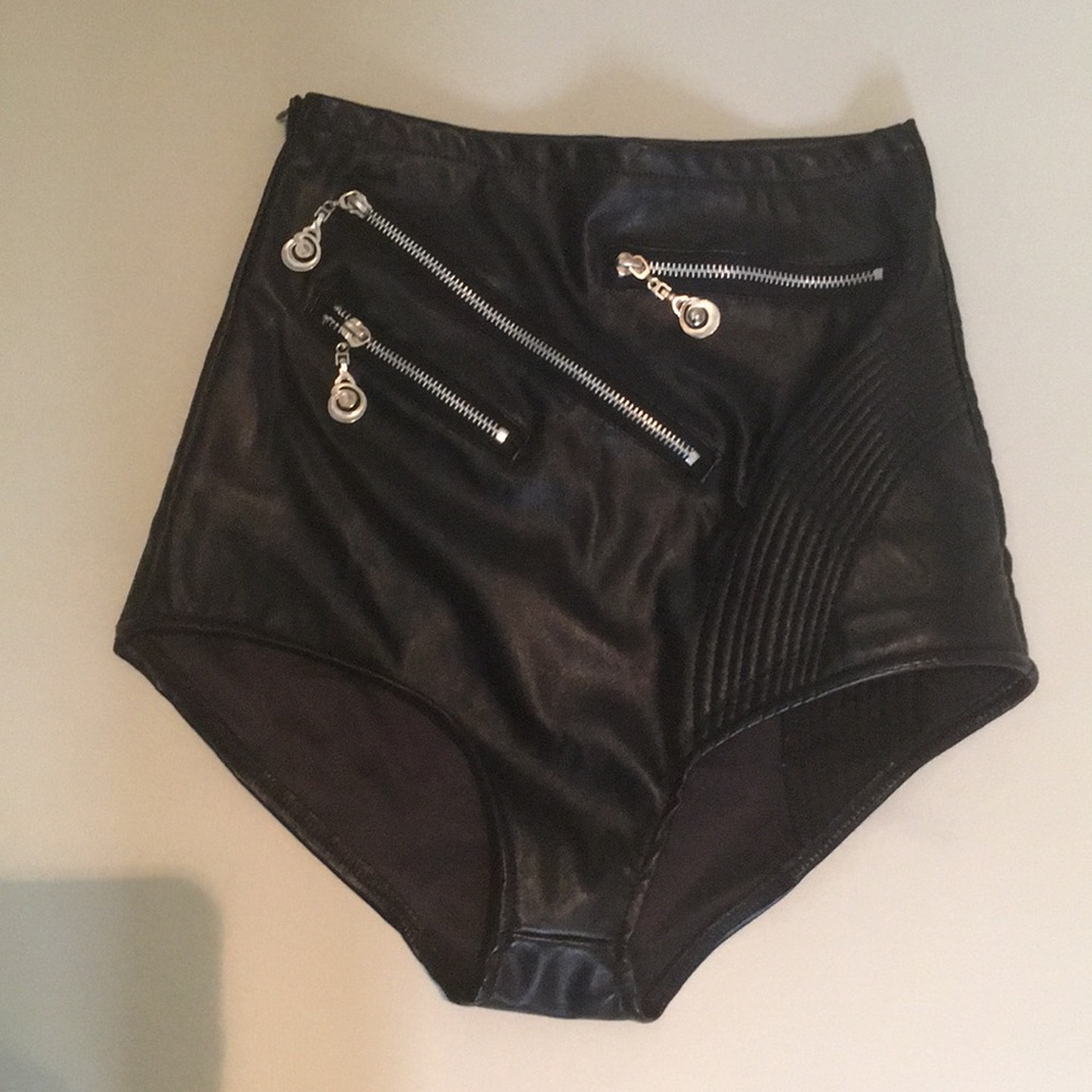 Faux leather hot pants